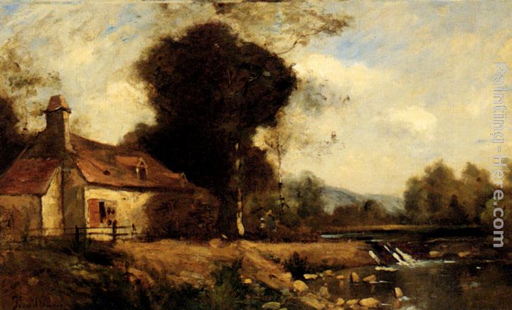 A Cottage By A Stream painting - Paul Desire Trouillebert A Cottage By A Stream art painting